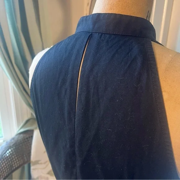 Express Ruffle Sleeveless Tuxedo Dress Black Sz 8 - Picture 6 of 9